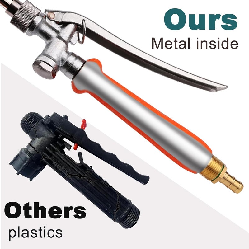 Diraeen All Metal 29 Inches Sprayer Wand,Suitable for 1/2" & 3/8" Hose Quick Connectors, 1/4" & 3/8" Brass Barb Sprayer Wand Replacement Built-in Shut Valve Stainless Steel Spray Wand, w/Hose Connector - Image 2